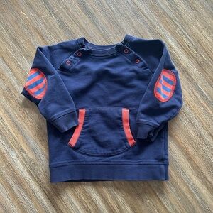 Mini Boden Blue and Red Sweatshirt with elbow patches